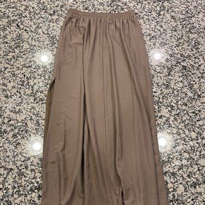 BCBG Generation Bronze/Tan maxi skirt with high slit